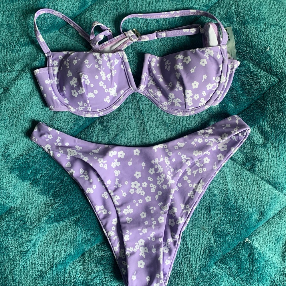 Purple Flower Bikini | S